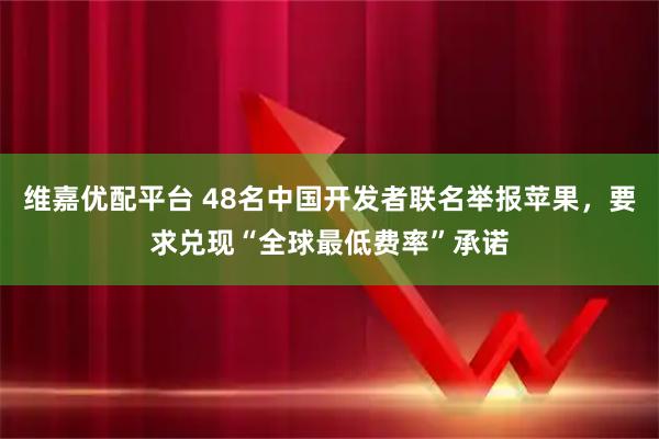 维嘉优配平台 48名中国开发者联名举报苹果，要求兑现“全球最低费率”承诺
